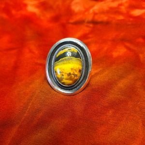 Bumblebee Jasper Sterling Shadowbox Ring